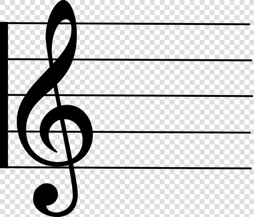 Treble Clef On Stave  HD Png DownloadTransparent PNG