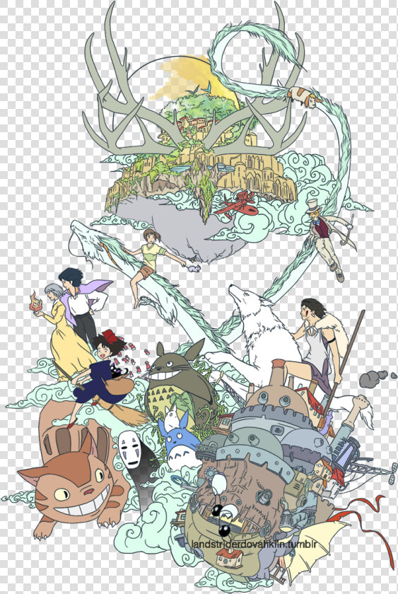 We Love Studio Ghibli   Studio Ghibli Arts Watercolor  HD Png DownloadTransparent PNG