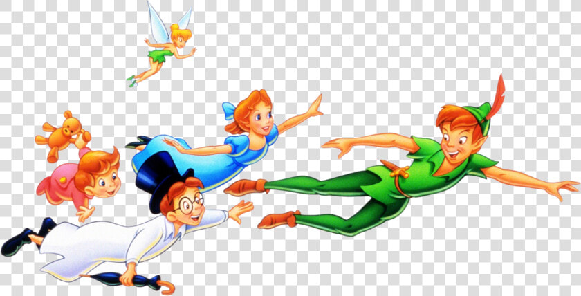 Peter  Wendy  Michael  John  And Tinkerbell   Peter Pan And Tinkerbell Png  Transparent PngTransparent PNG