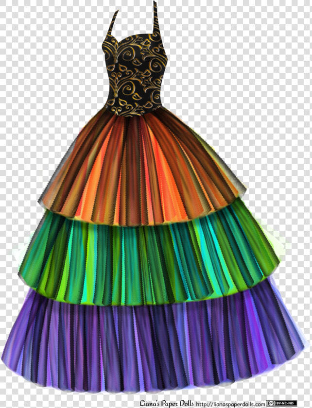 A Ballgown With A Halter Style Black Bodice And A Floor   Layered Dress Drawings  HD Png DownloadTransparent PNG