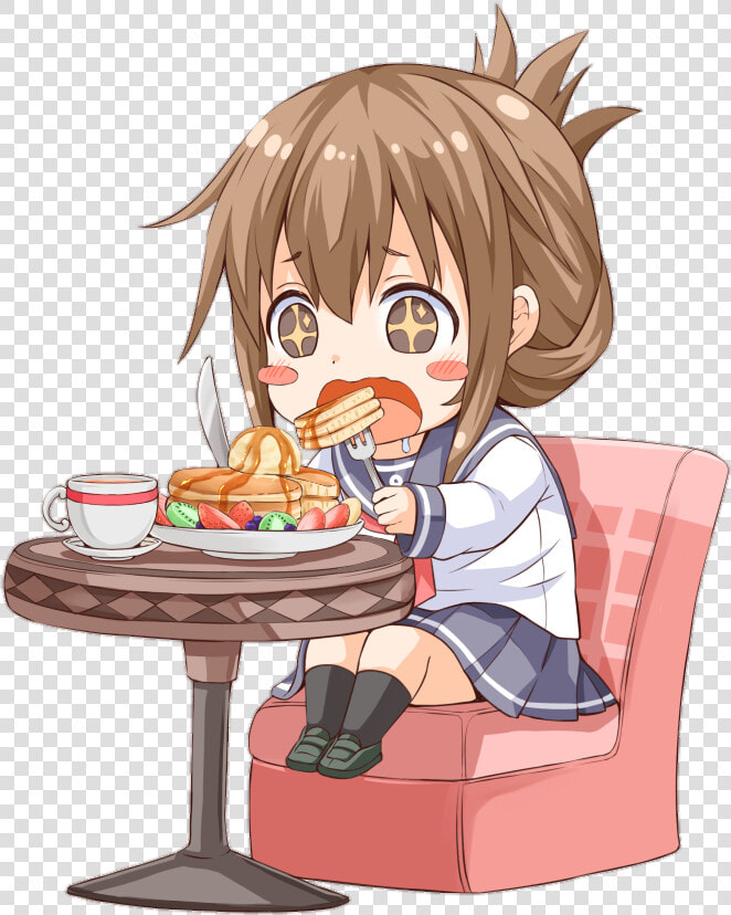 Transparent Anime Food Png   Anime Girl Eating Food  Png DownloadTransparent PNG