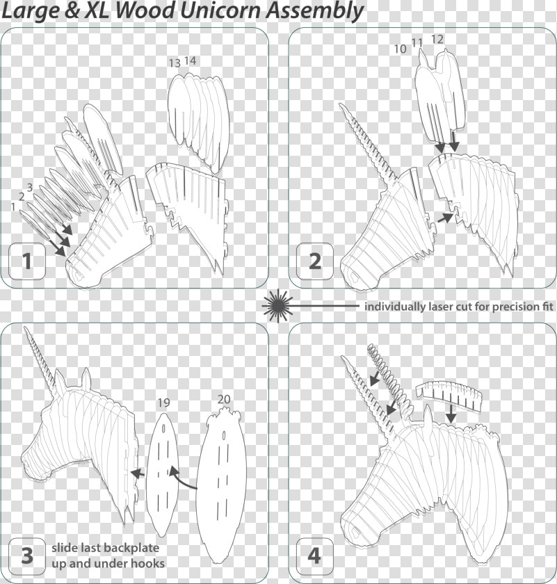 Merlin The Birch Unicorn Head   Unicorn Cardboard Laser Cut  HD Png DownloadTransparent PNG