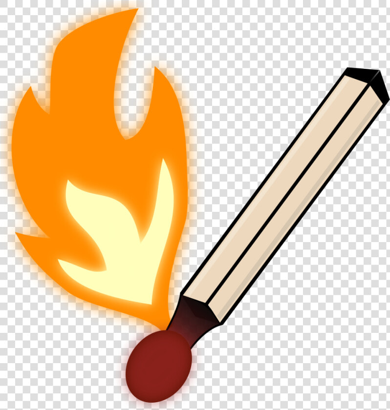 Burning Matchstick In Color   Clip Art Image Of Match Stick  HD Png DownloadTransparent PNG