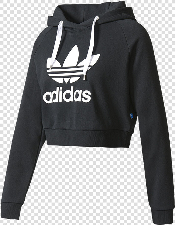 Black Adidas Hoodie Womens Crop  HD Png DownloadTransparent PNG