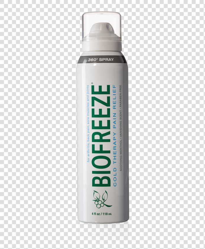 Biofreeze Pain Reliever 360 Continuous Spray  4 Ounce   Water Bottle  HD Png DownloadTransparent PNG