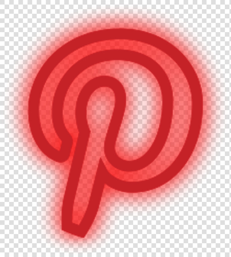 Pinterest Logo Neon Light Red Freetoedit   Neon Social Media Logos Png  Transparent PngTransparent PNG