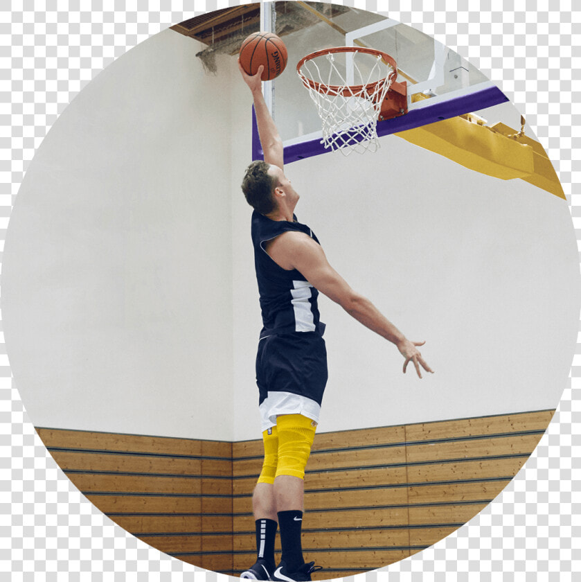 Bauerfeind Sports Knee Compression Nba Action Shot   Slam Dunk  HD Png DownloadTransparent PNG