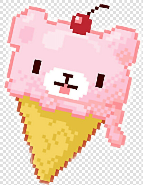  pixel  pixelvalentines  icecream  kawaii  pixels  cute   Ice Cream Pixel Art Cute  HD Png DownloadTransparent PNG