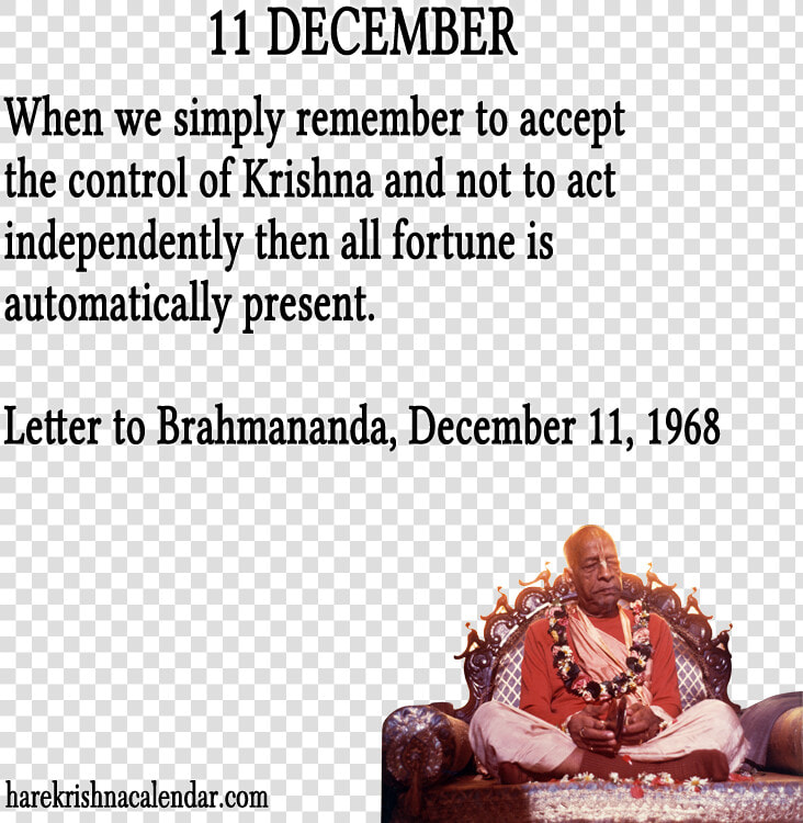 Srila Prabhupada Quotes For Month December   Grace Ac Bhaktivedanta Swami Prabhupada  HD Png DownloadTransparent PNG