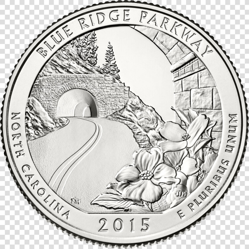 Blue Ridge Parkway Quarter Denver Mint United States   Blue Ridge Parkway Quarter  HD Png DownloadTransparent PNG