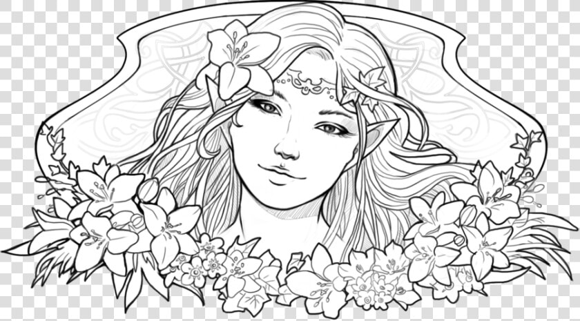 Line Art Elf Drawing Fairy   Line Art Elf  HD Png DownloadTransparent PNG