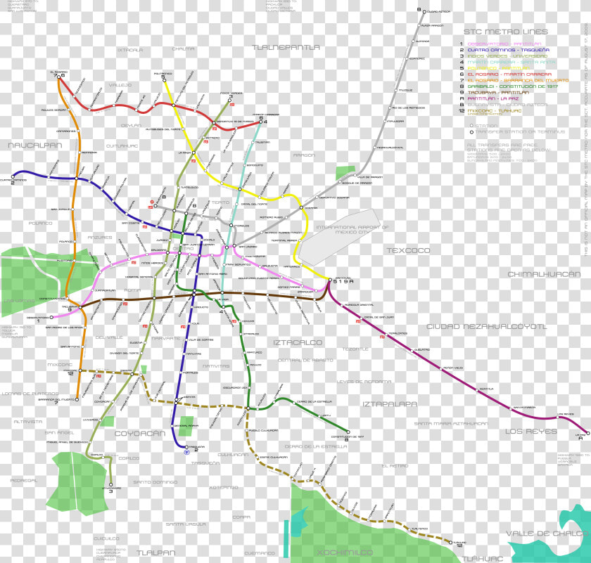 Map Of The Stc Metro Of Mexico City   Atlas  HD Png DownloadTransparent PNG