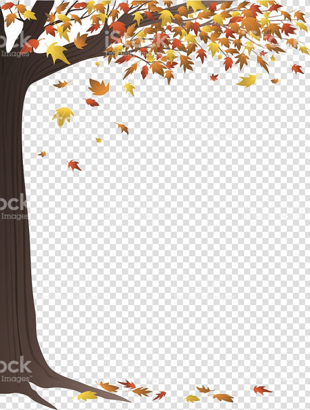 Fall Border Autumn Tree Royalty free Stock Vector Art  HD Png DownloadTransparent PNG