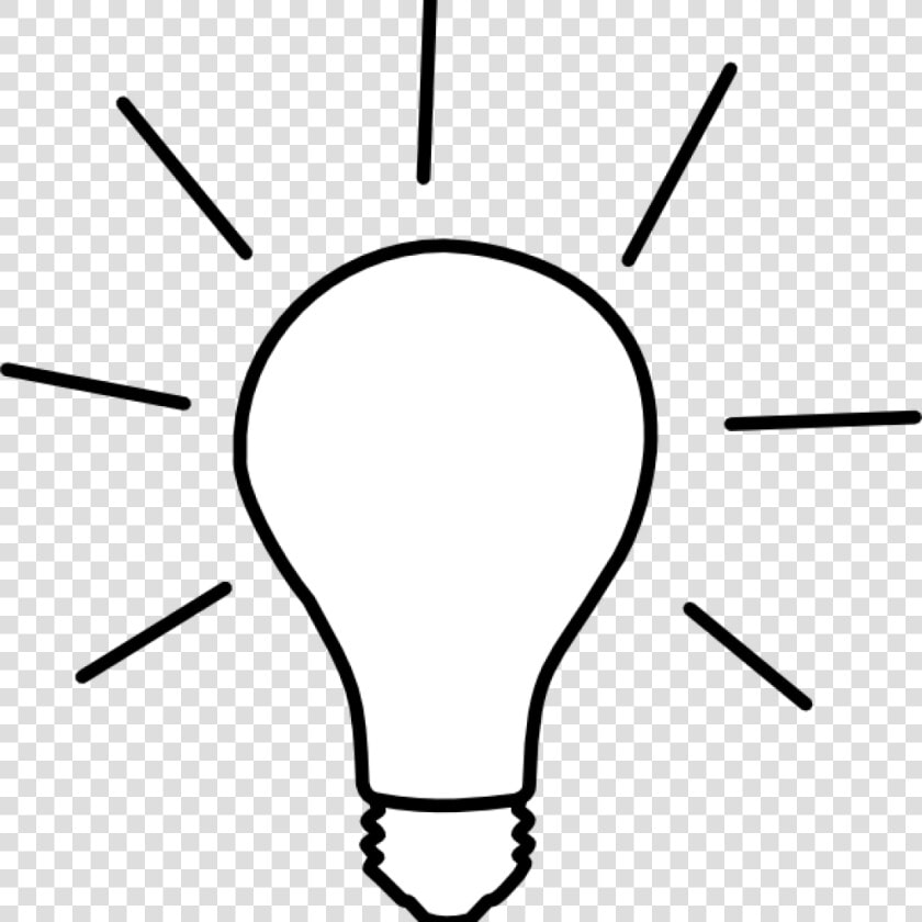 Transparent Bulb Clipart   Light Bulb Cartoon Black And White  HD Png DownloadTransparent PNG