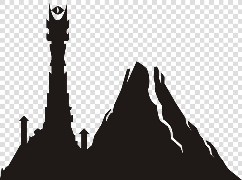 Mordor  Volcano  Mountain Of Destiny  Tower   Eye Of Sauron Silhouette  HD Png DownloadTransparent PNG