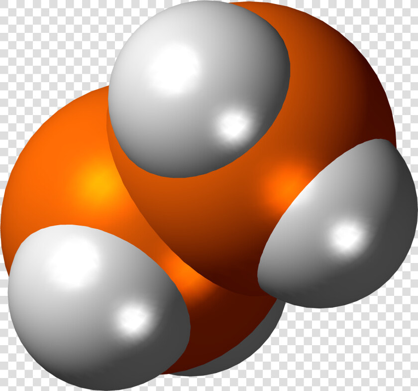 Diphosphane 3d Spacefill   Phosphorus Atom In Orange  HD Png DownloadTransparent PNG