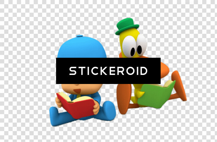 Pocoyo And Pato Reading   Cartoon  HD Png DownloadTransparent PNG