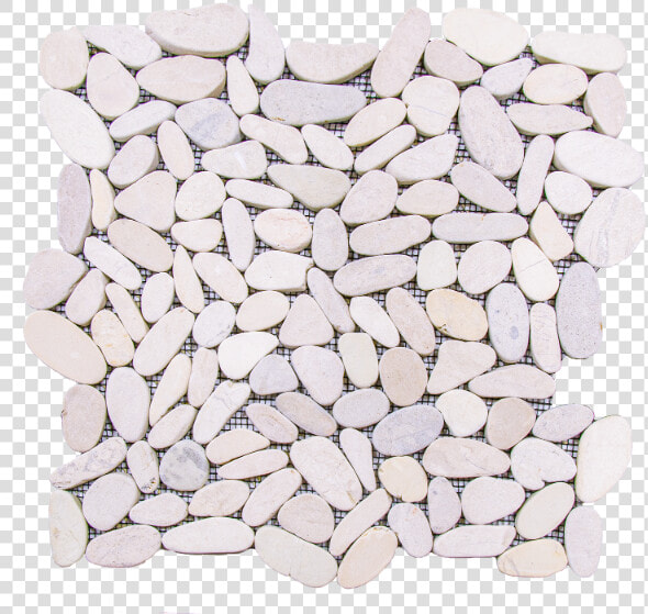 Bati Orient White Sliced River Stone 12 In   Pebble  HD Png DownloadTransparent PNG