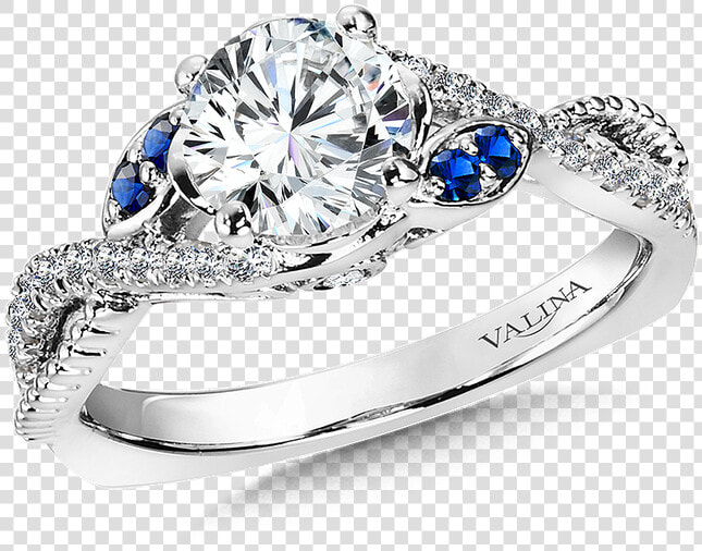 Valina Diamond And Blue Sapphire Engagement Ring Mounting   Pre engagement Ring  HD Png DownloadTransparent PNG