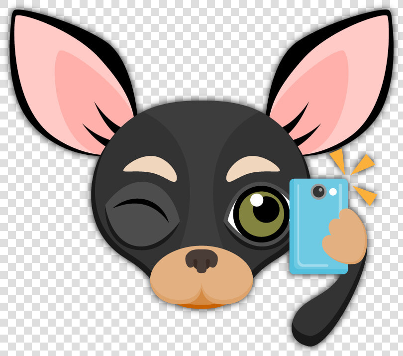 Black Tan Chihuahua Stickers   Emoji Dogs Black  HD Png DownloadTransparent PNG