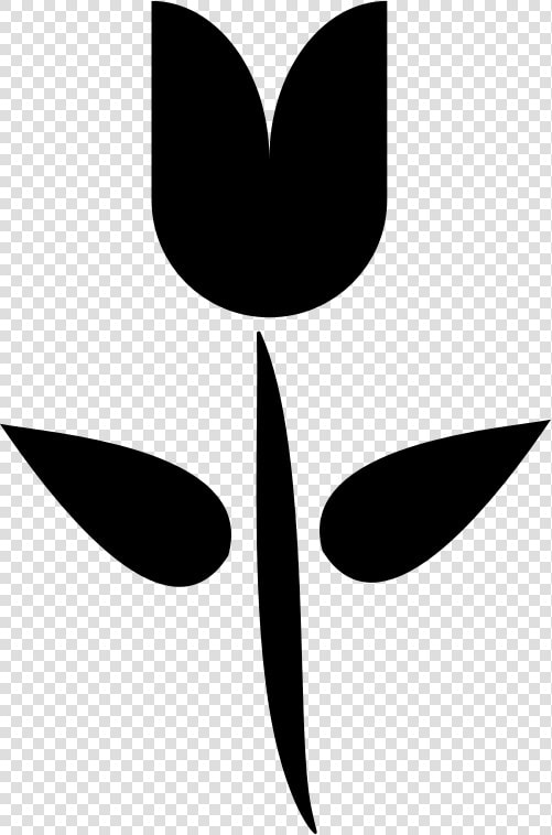 Plant leaf monochrome Photography   One Tulip Black Clipart  HD Png DownloadTransparent PNG