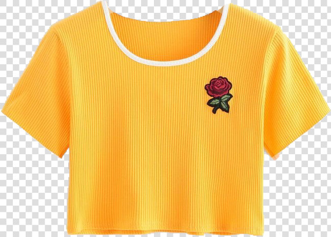  yellow  shirt  croptop  fashion  pngs  png  cute  trendy   Crop Tees  Transparent PngTransparent PNG