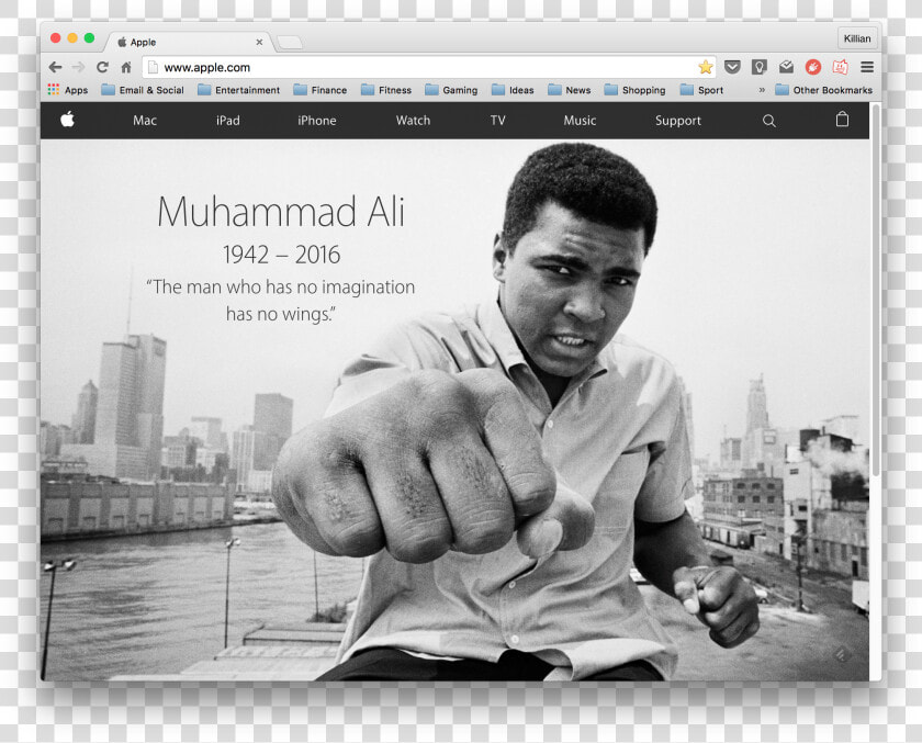 Screen Shot 2016 06 06 At   Apple Muhammad Ali Tribute  HD Png DownloadTransparent PNG