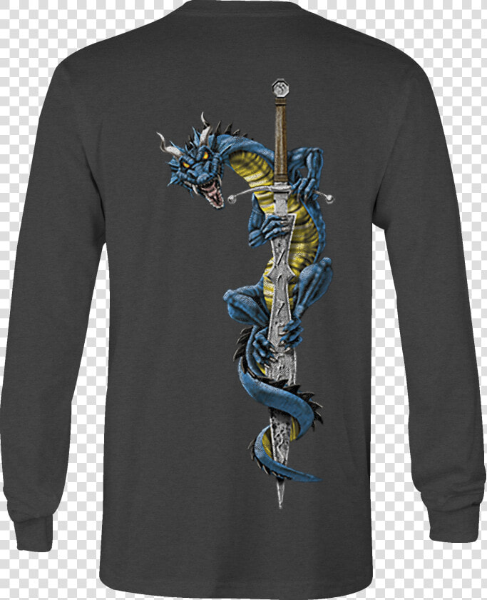 Long Sleeve Tshirt Dragon Knight Sword Shirt For Men   T shirt  HD Png DownloadTransparent PNG