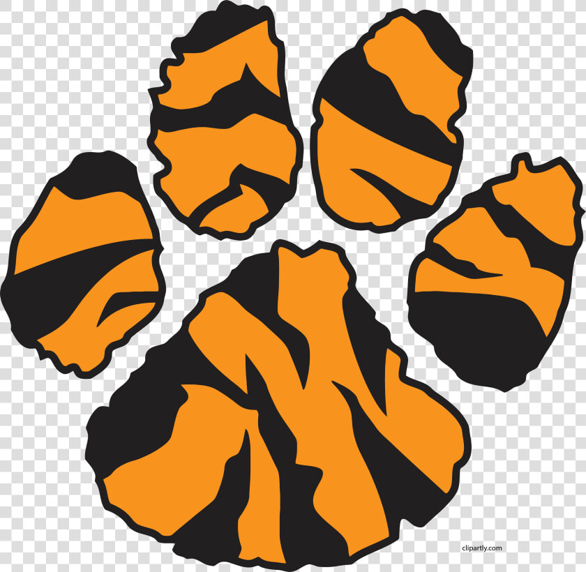 Tiger Sweet Footprint Clipart Png   Cartoon Tiger Paw Print  Transparent PngTransparent PNG