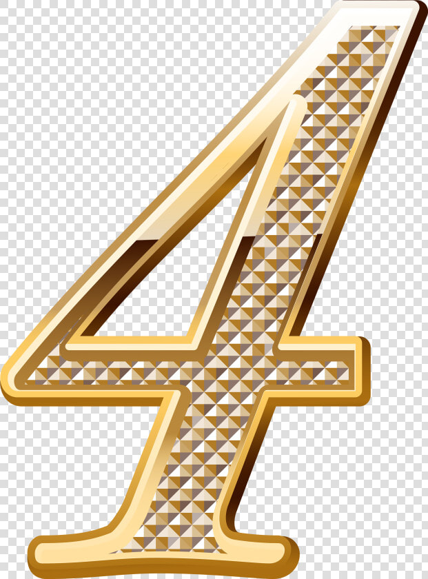 Numbers ‿✿⁀ Number Fonts  Math Numbers  Ribbon Design    Number 4 Gold Png  Transparent PngTransparent PNG