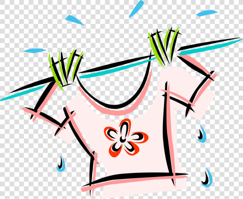 Vector Illustration Of Laundry Hanging On Clothesline   Varal Roupas Png  Transparent PngTransparent PNG