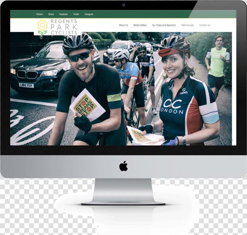 Kobestarr Digital Regent S Park Cyclists Imac Mockup   Led backlit Lcd Display  HD Png DownloadTransparent PNG