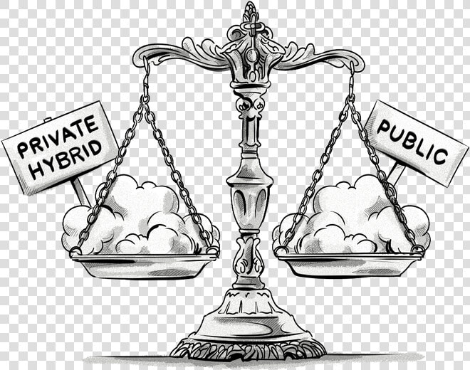 What’s The Difference Between Public  Private  amp  Hybrid   Cartoon  HD Png DownloadTransparent PNG