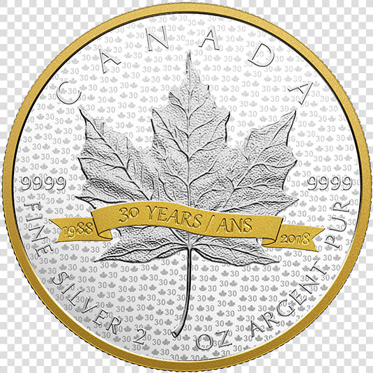  silver Maple Leaf Tribute To 30 Years   Maple Leaf 2018 Silber  HD Png DownloadTransparent PNG