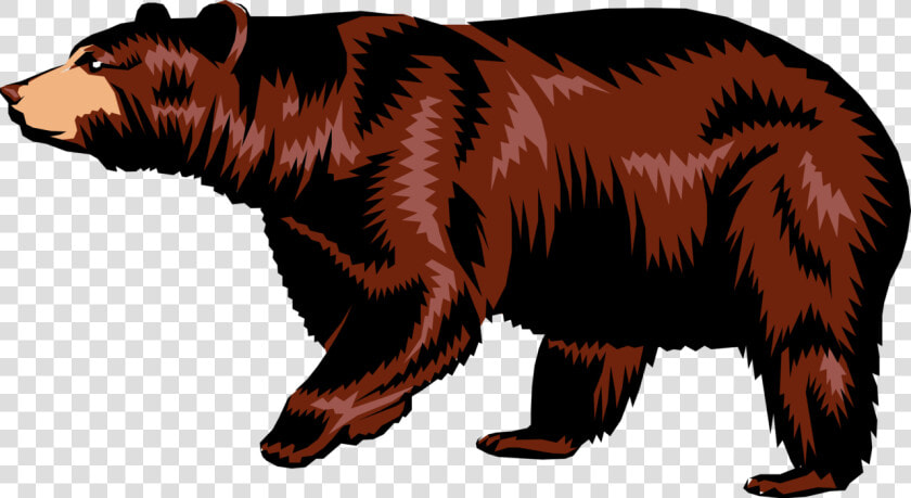 Vector Illustration Of Large Brown Bear Walking   Five Senses Poem Animals  HD Png DownloadTransparent PNG