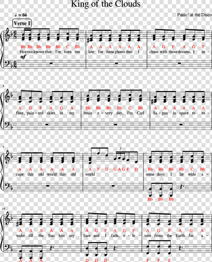  piano Scores  Panic At The Disco   Sheet Music  HD Png DownloadTransparent PNG