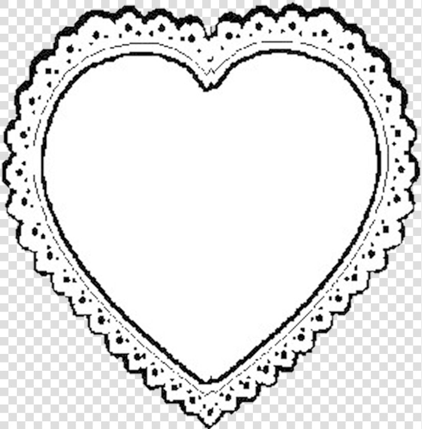 Heart Shape Borders Clipart Black And White   Lace Heart Clipart  HD Png DownloadTransparent PNG