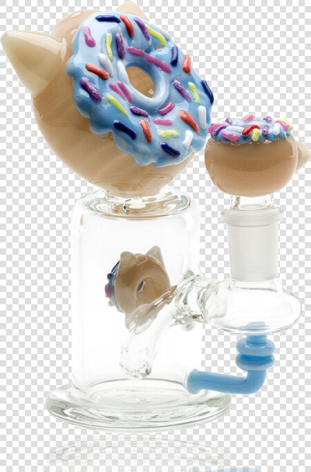 Kitty Cat Blueberry Donut Custom Mini Rig Water Bubbler   Donut Kitty Dab Rig  HD Png DownloadTransparent PNG