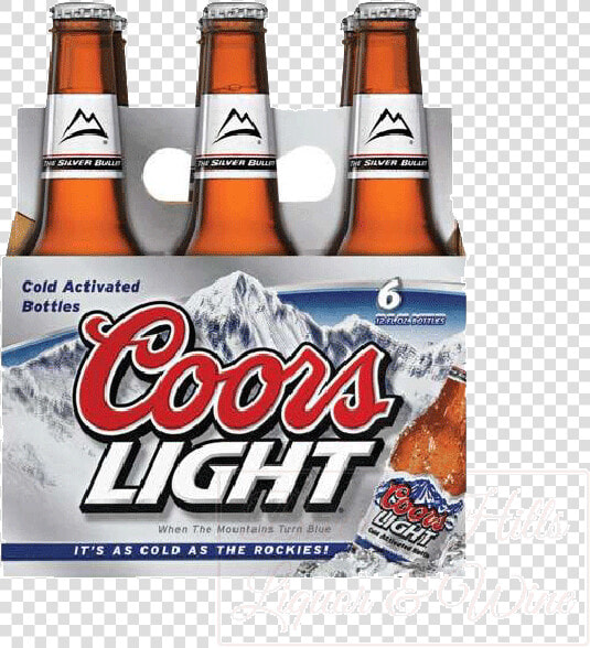 Coors Light Six Pack Chilled Bottles   Coors Light Alcohol Free  HD Png DownloadTransparent PNG