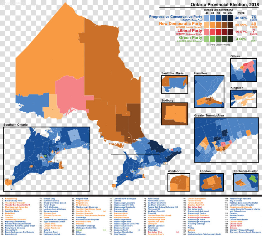 Ontario Election Results 2019  HD Png DownloadTransparent PNG