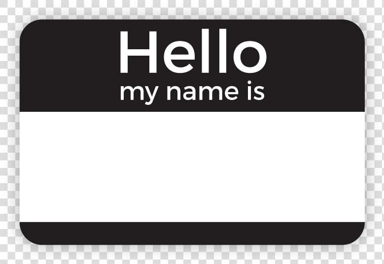 Reusable Write on Hello Badge Black   Name Tag Black And White  HD Png DownloadTransparent PNG