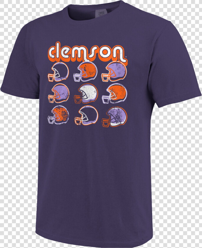 Clemson Retro Helmets Short Sleeve T Shirt Class   Active Shirt  HD Png DownloadTransparent PNG