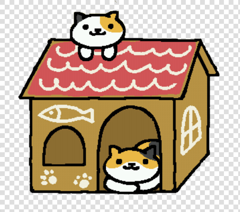 Transparent Callie And Sunny In A Cardboard House   Neko Atsume Fortune Cat  HD Png DownloadTransparent PNG