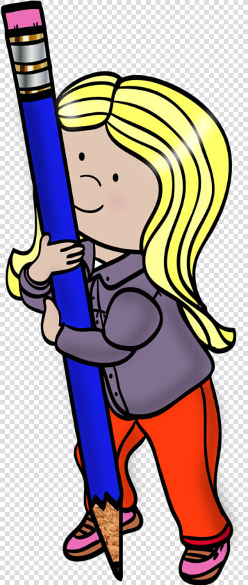 Girl With Pencil Boy With Pencil Girl With Pencil     Clip Art  HD Png DownloadTransparent PNG