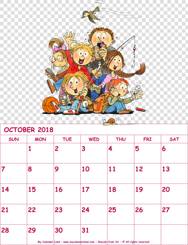 Blank Monthly Calendars For October   Spooky October Calendar 2018  HD Png DownloadTransparent PNG