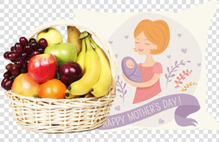 Love Fruit Basket With Love Cushion For Mother   Small Basket Of Fruit  HD Png DownloadTransparent PNG