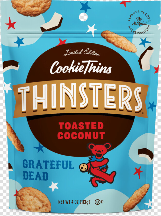 Packaging For Thinsters Chocolate Chip And Toasted   Thinsters Grateful Dead  HD Png DownloadTransparent PNG