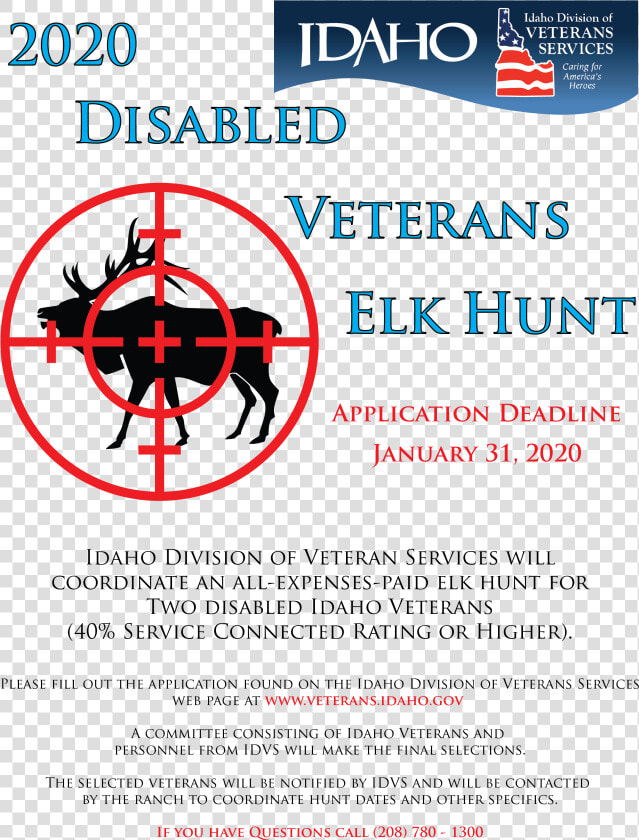 2020 Disabled Veterans Elk Hunt Flyer   Idaho  HD Png DownloadTransparent PNG