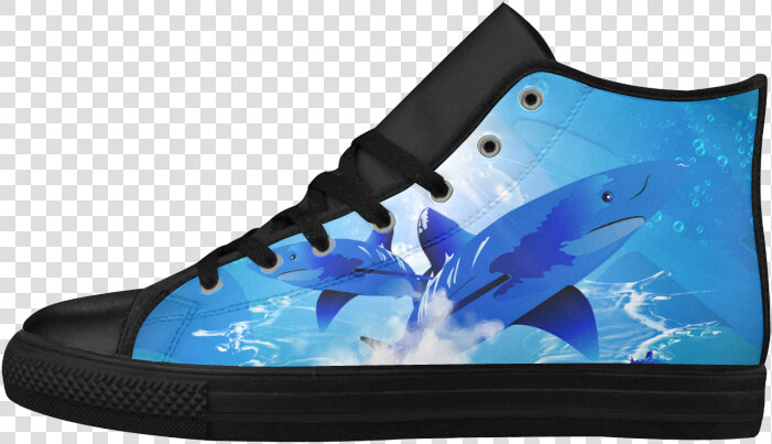 The Cartoon Sharks Aquila High Top Microfiber Leather   Shoe  HD Png DownloadTransparent PNG