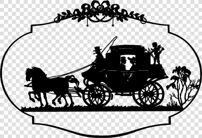 Vintage Horse And Carriage Silhouette Clip Arts   Horse And Carriage Clip Art  HD Png DownloadTransparent PNG